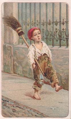 Urchin with broom