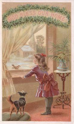 Arbuckle - girl and dog, "God Bless Our Home"