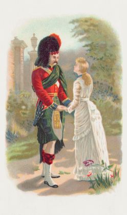 Arbuckle - Harry Payne - Scottish Highlander holding hands w/ woman in white