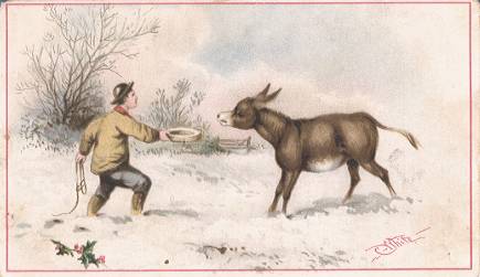 Arbuckle - man luring donkey
