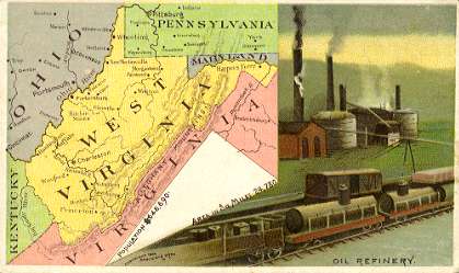 West Virginia map - Oil refinery