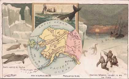 Alaska map - Seals, whalers