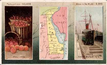 Delaware map - Peaches, iron ship building
