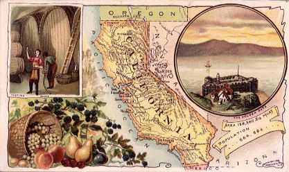 California map - Testing wine, Golden Gate