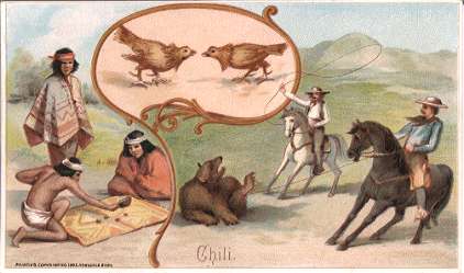 Chile - dice throwing, cock fighting, lassoing