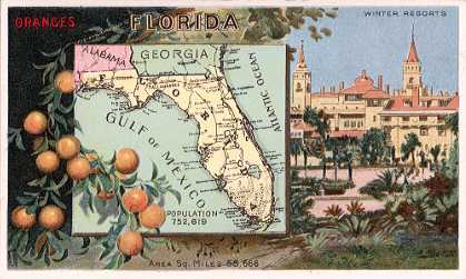 Florida map - Oranges; Winter Resorts