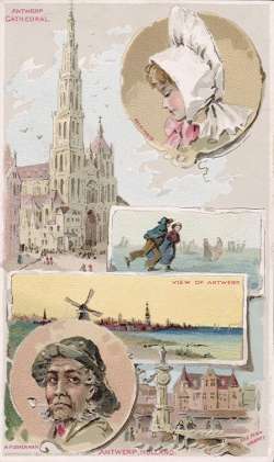 Antwerp, Holland - Antwerp Cathedral; Fish Market