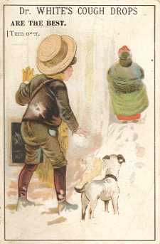 Dr. White's Cough Drops trade card